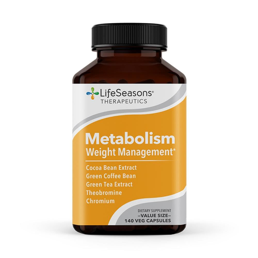 LifeSeasons Metabolism bottle front view supports daily wellness and energy routine.