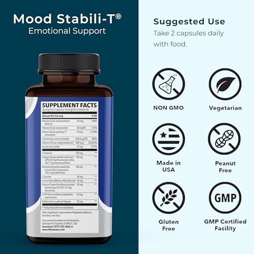 LifeSeasons Mood Stabili-T capsules closeup highlights easy daily capsule ritual