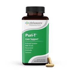 LifeSeasons Puri-T bottle front view for daily liver support.