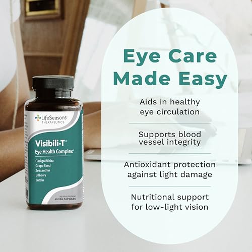 LifeSeasons Visibili-T bottle label highlights lutein and bilberry for eye comfort