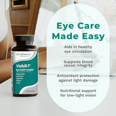 LifeSeasons Visibili-T bottle label highlights lutein and bilberry for eye comfort