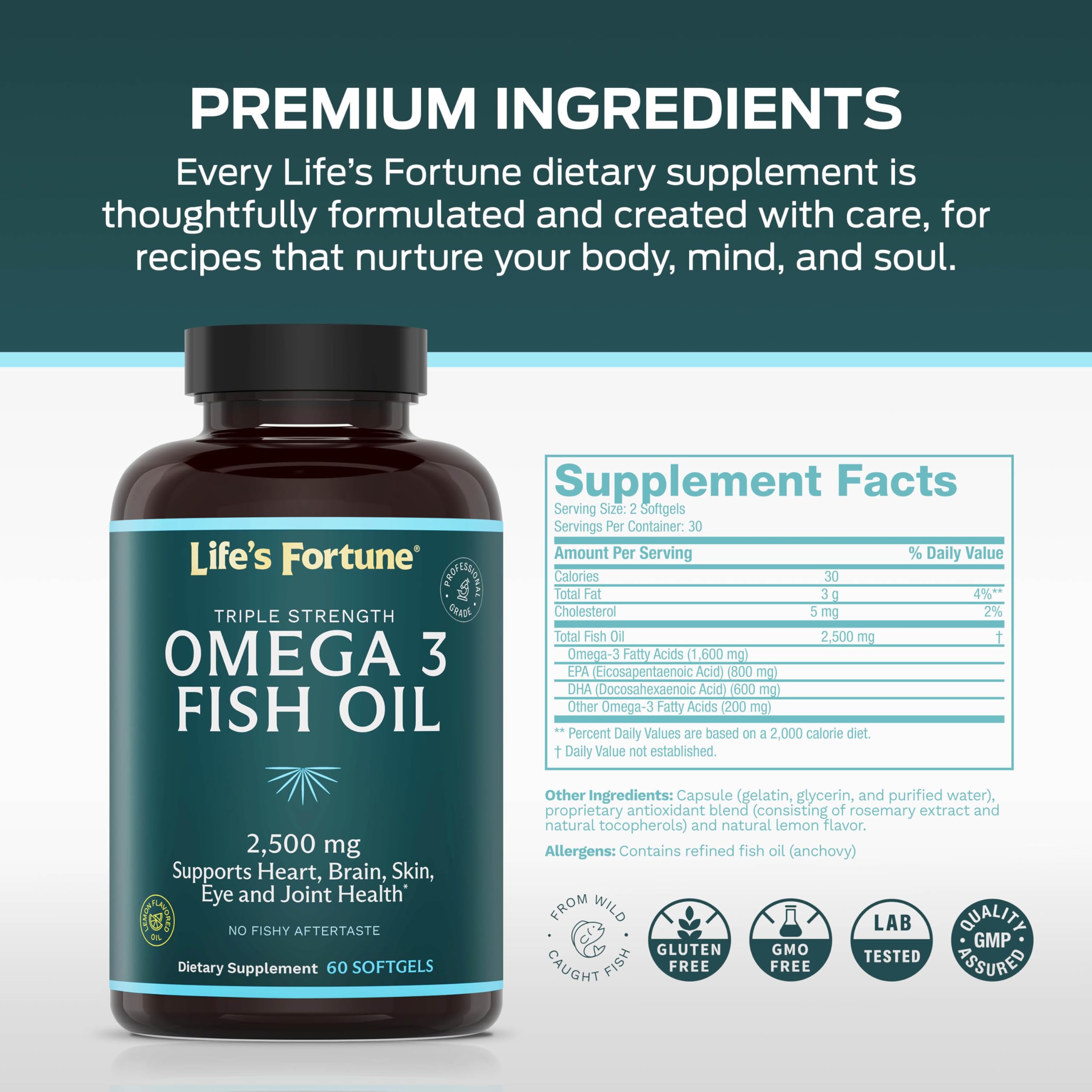 Lifestyle scene depicting the daily use routine with Life's Fortune omega-3
