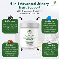 LifeSpan Nutrients D Mannose cranberry powder glass ready to drink for urinary support