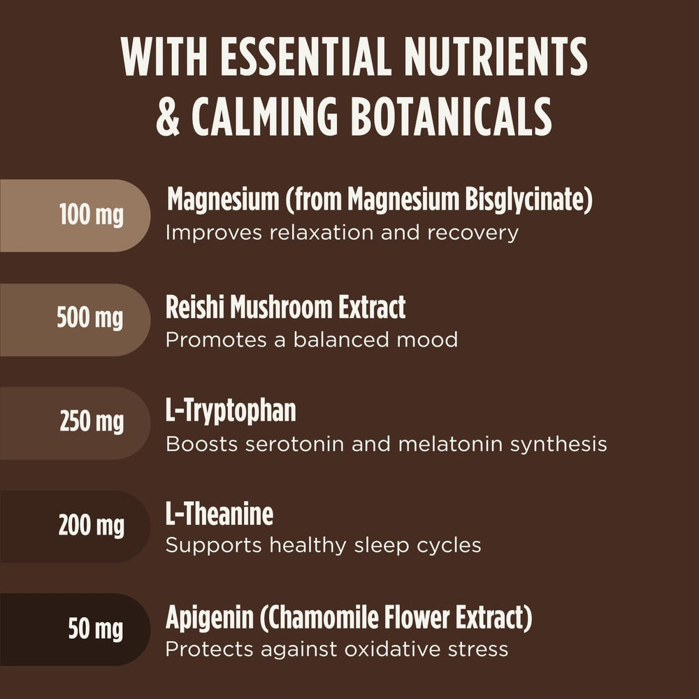 LIFESTACKS Calm Evening Tonic brew with warm cinnamon cocoa aroma.