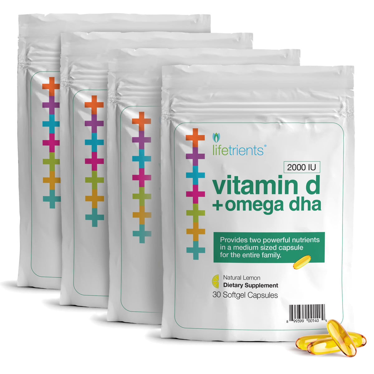Lifetrients lemon bottle close-up highlighting zesty flavor and daily omega-3 intake.
