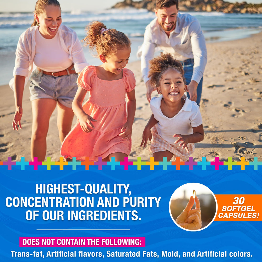 Lifetrients omega-3 four-pack packaging; ideal for travel and everyday supplementation.