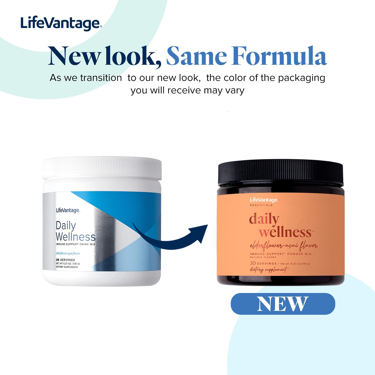 LifeVantage Daily Wellness glass filled with elderflower-acai drink ready to enjoy
