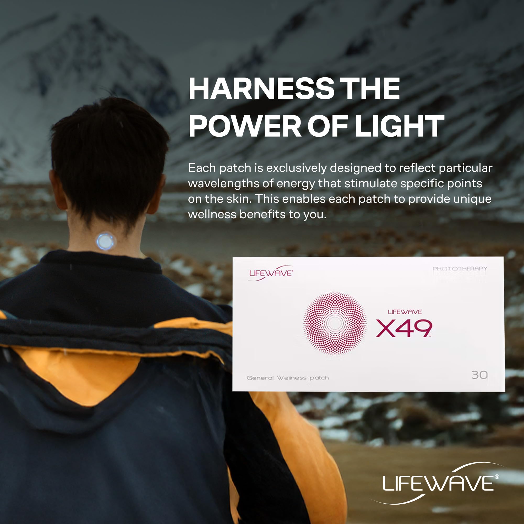 LifeWave X49 patches in daily-use setup for sustained vitality during activity.