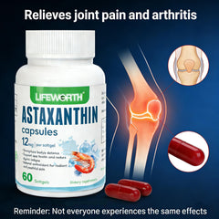 LIFEWORTH Astaxanthin bottle displayed on a shelf for convenient daily use.