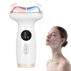 Lifiora red-light therapy on the face with soothing heat supporting circulation.