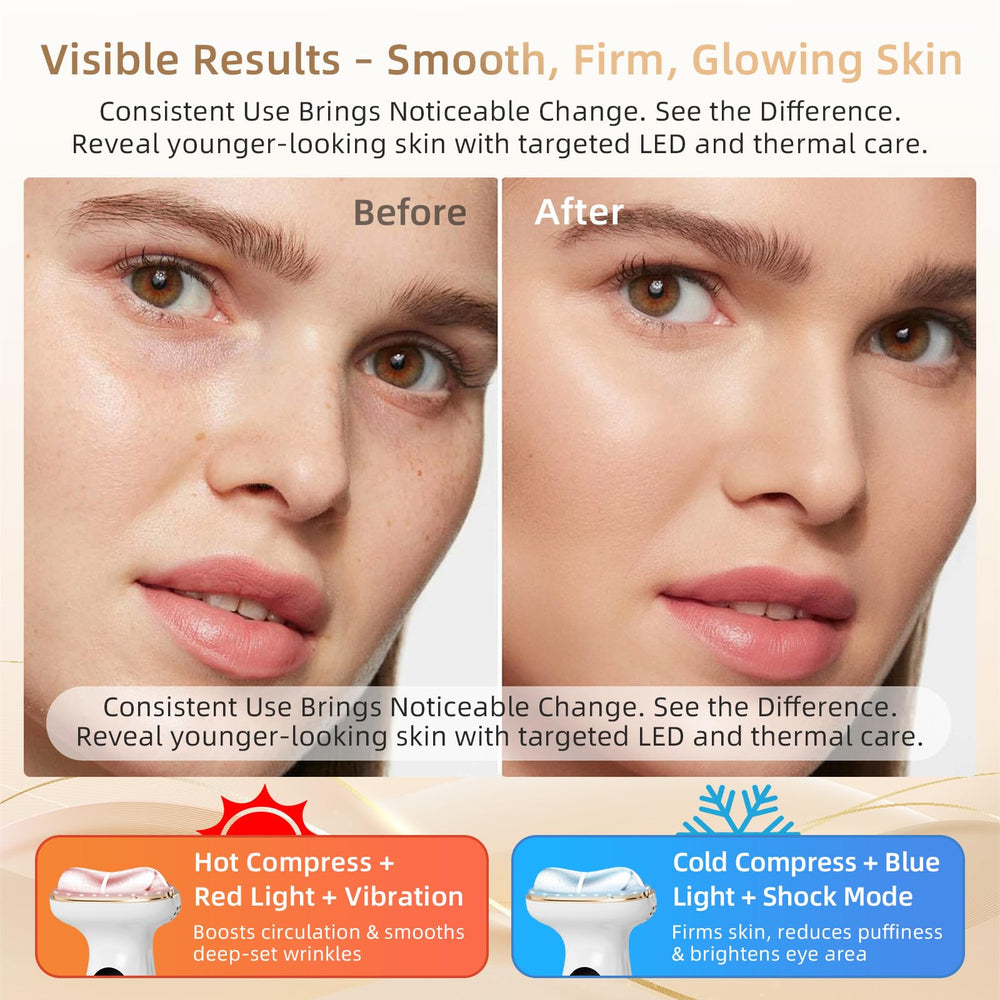 Lifiora vibration therapy treatment across the cheek promotes relaxation and smoother texture.