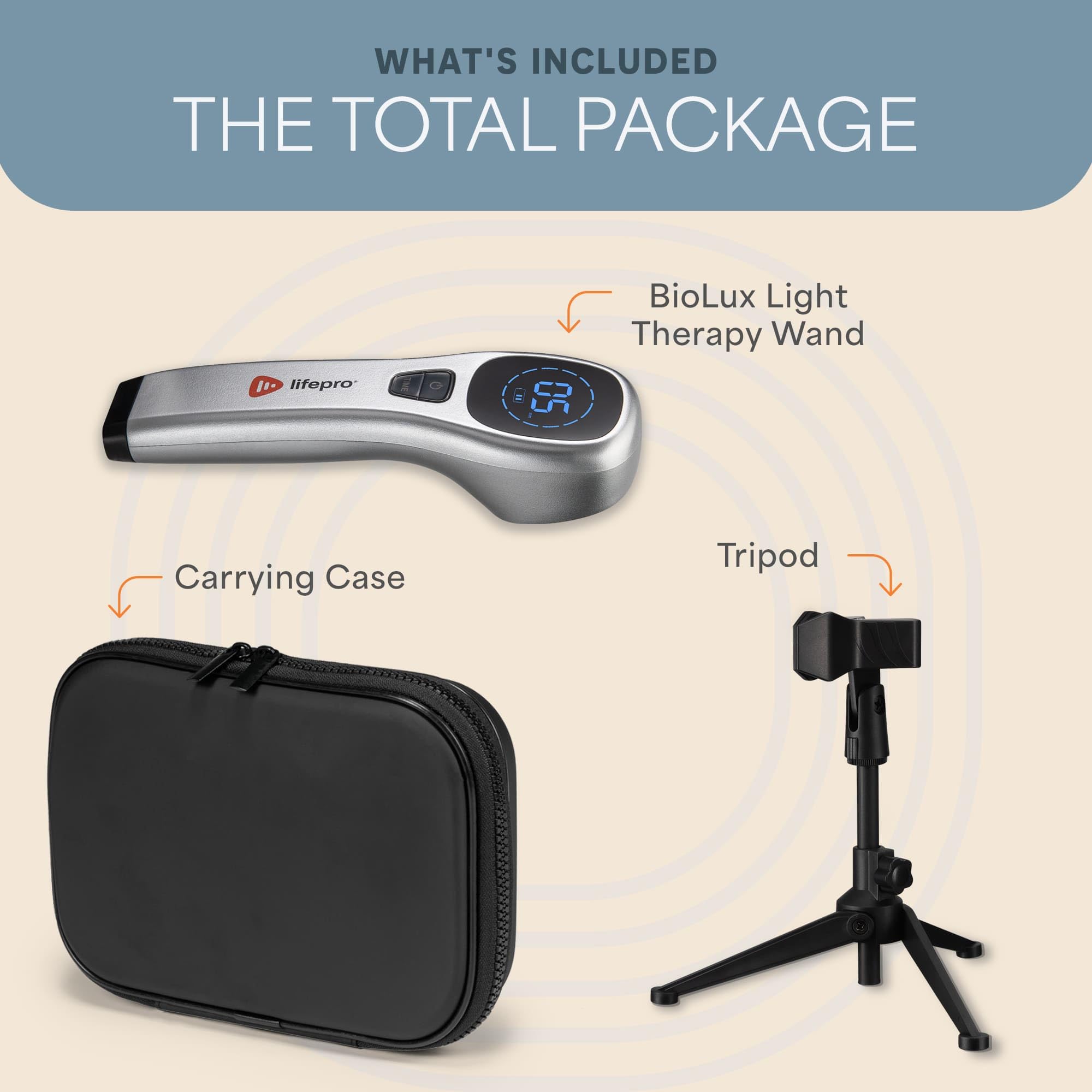 LifePro BioLux compact travel case enables easy storage and transport.