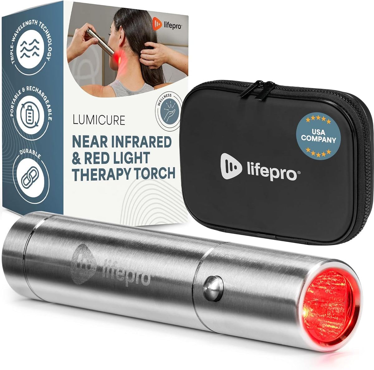 LifePro LumiCure front view showing compact device for home use