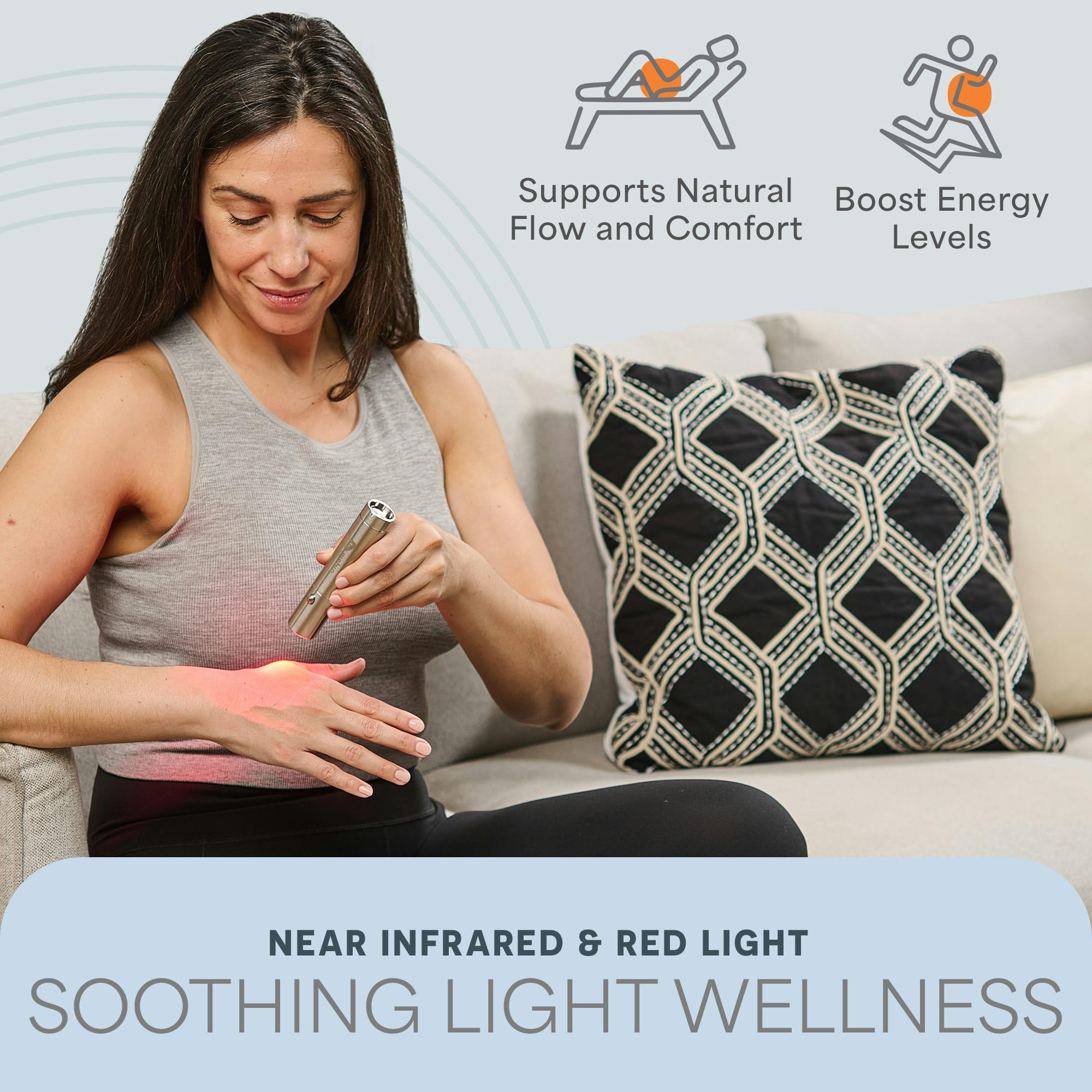 LifePro LumiCure in use on knee for targeted light therapy
