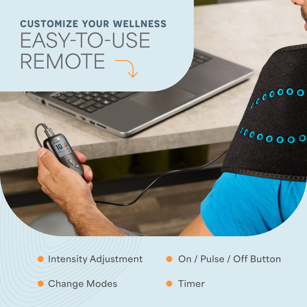 LifePro red light therapy belt intensity levels support customizable comfort.