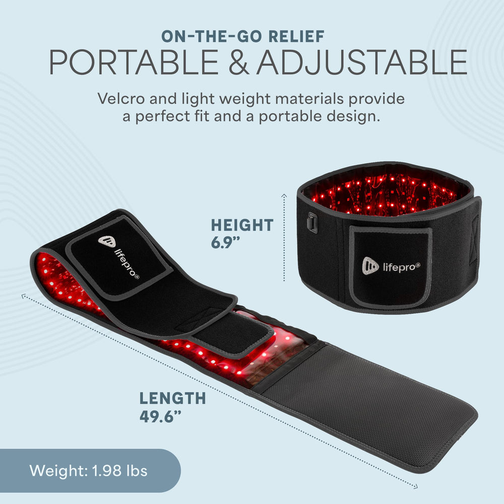 LifePro red light therapy belt leg use provides warmth and relief.