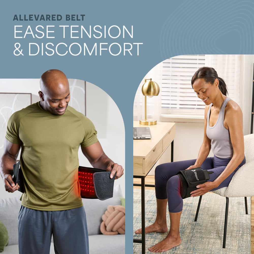 LifePro red light therapy belt wrap-around demonstrates adjustable fit for versatile coverage.