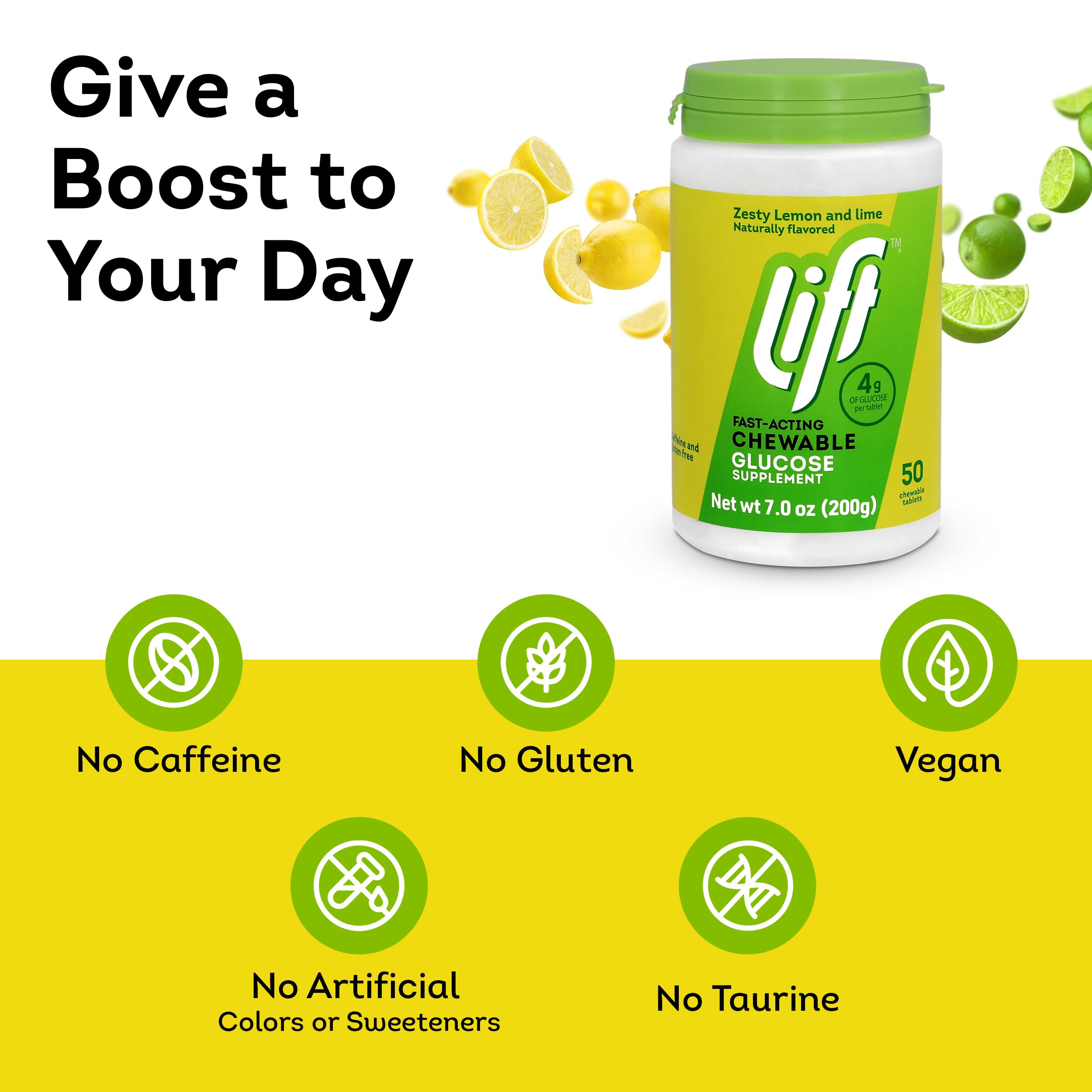 Lift Glucose jar in a desk drawer emphasizes desk-ready, on-the-go energy.