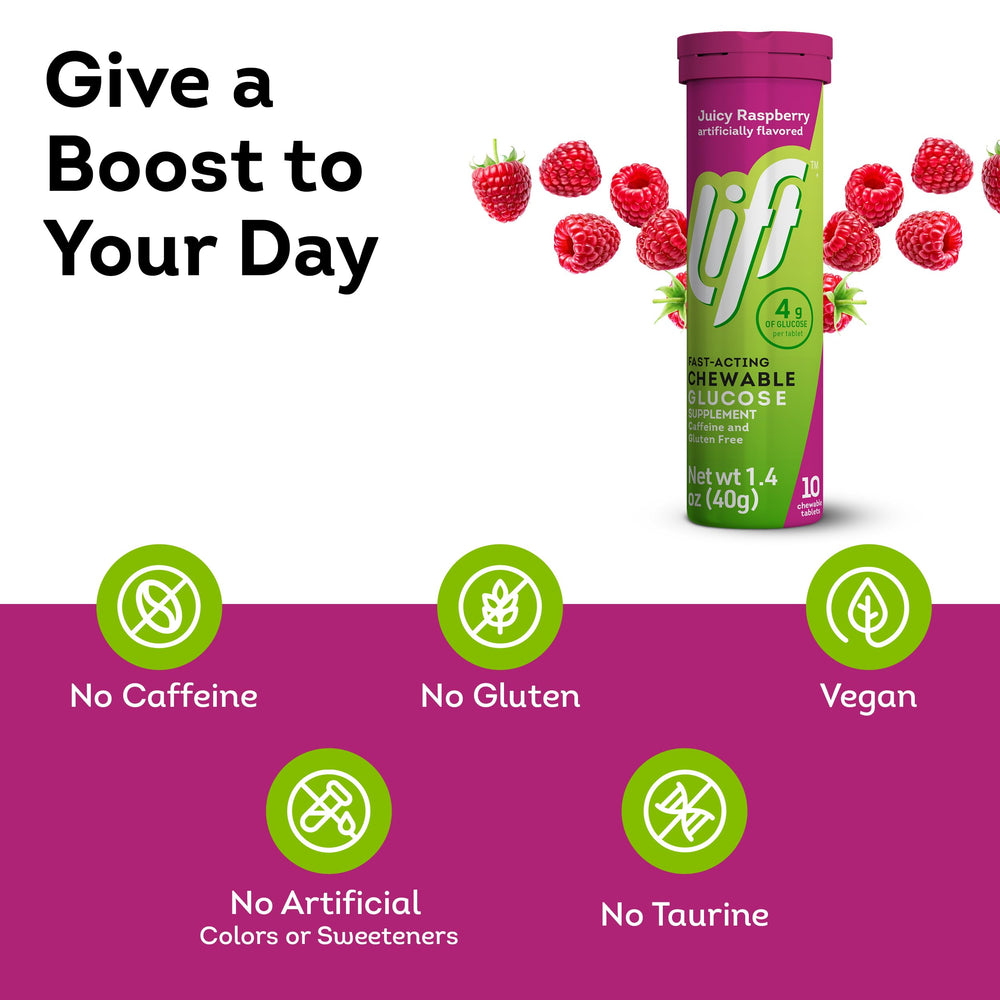 Lift Glucose Raspberry Fast-Acting Chewable Energy Tablets, 10 ct Tube ...