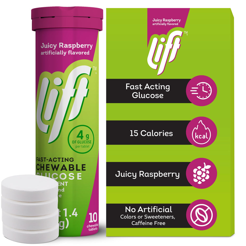 Lift Glucose Raspberry Fast-Acting Chewable Energy Tablets, 10 ct Tube ...