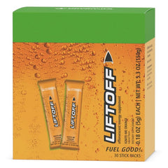Lift-Off Ignite-Me Orange tablet dissolving in water for a refreshing energy boost