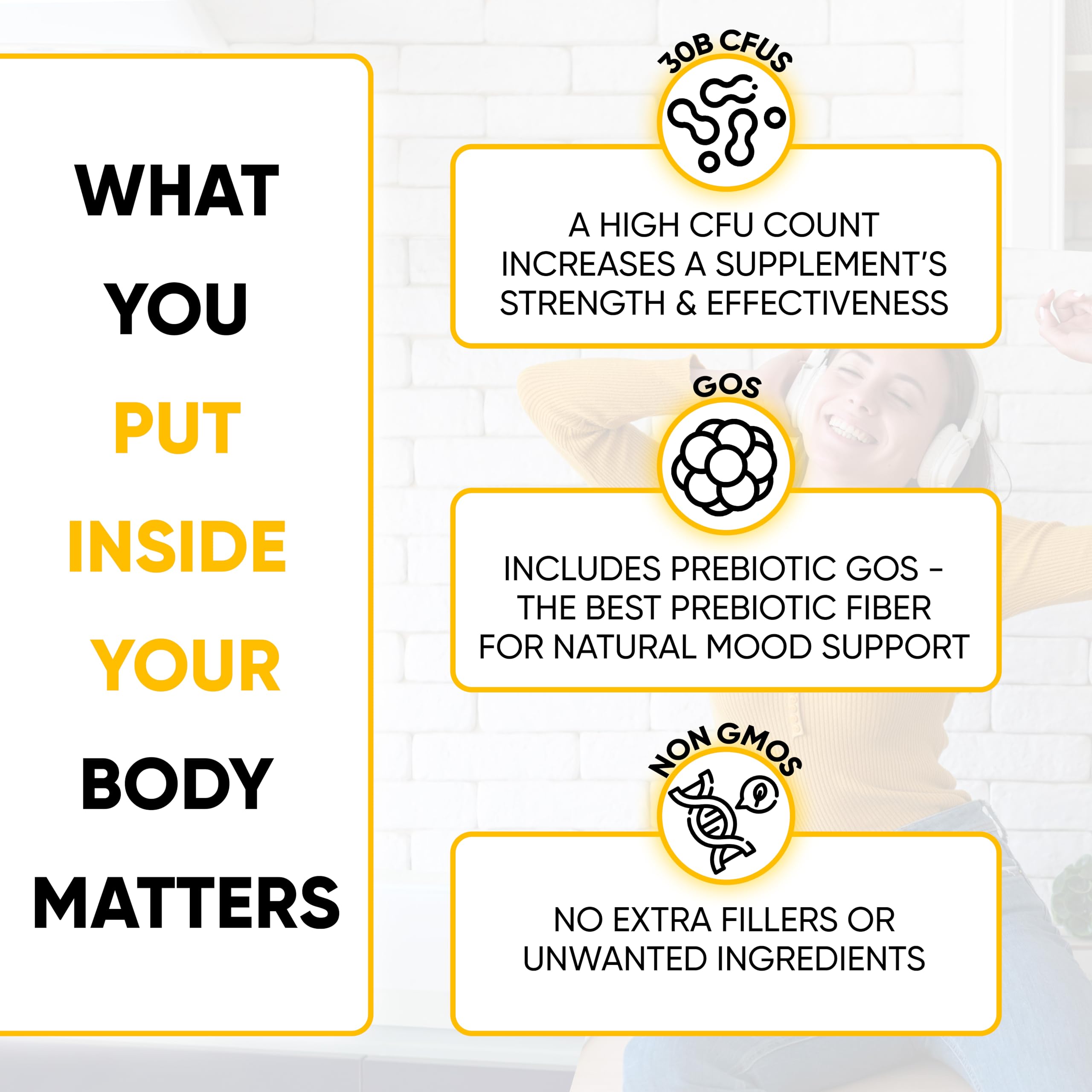 Lifted Naturals prebiotic GOS included to nourish beneficial bacteria.
