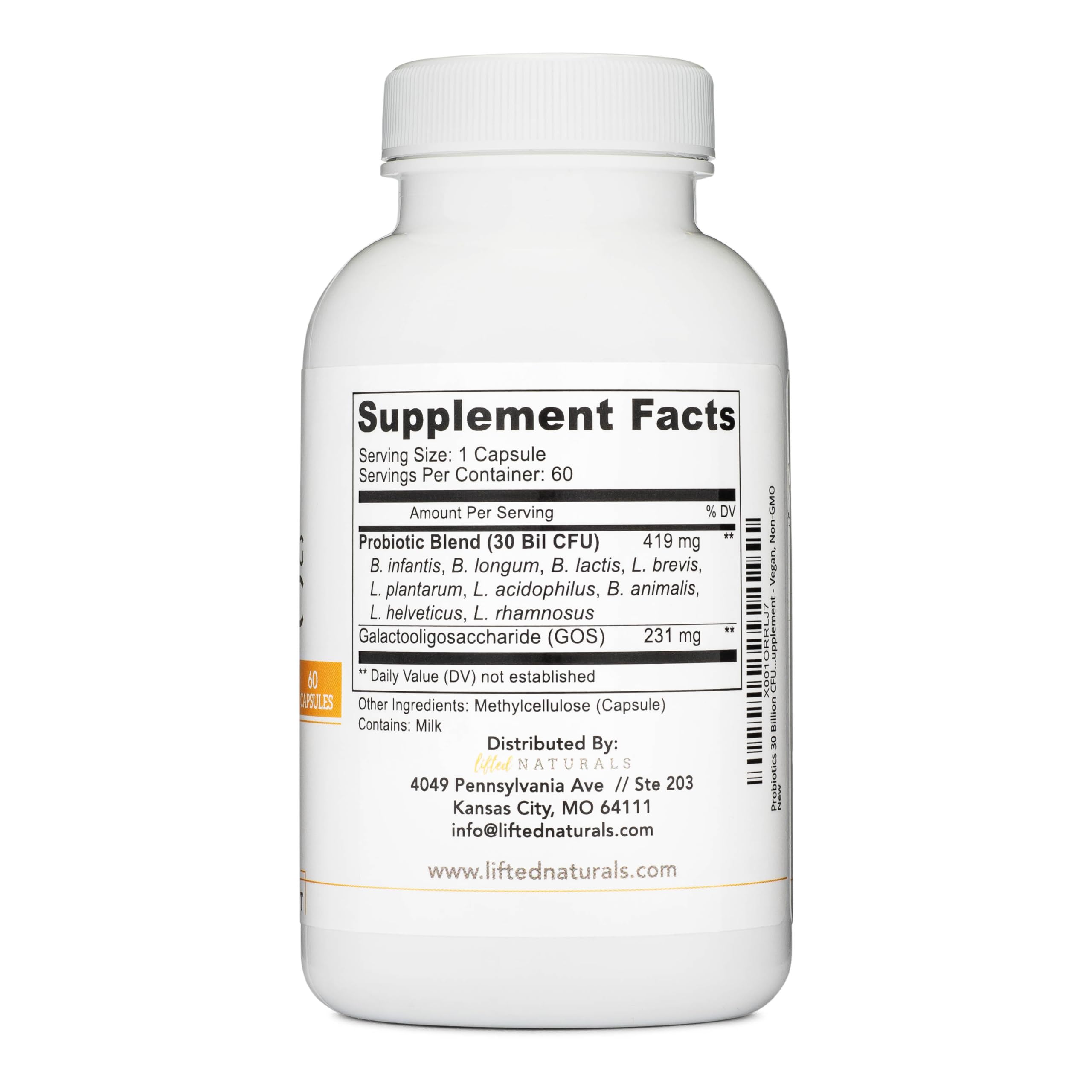 Lifted Naturals two-month supply bottle with 60 capsules for consistent routine.