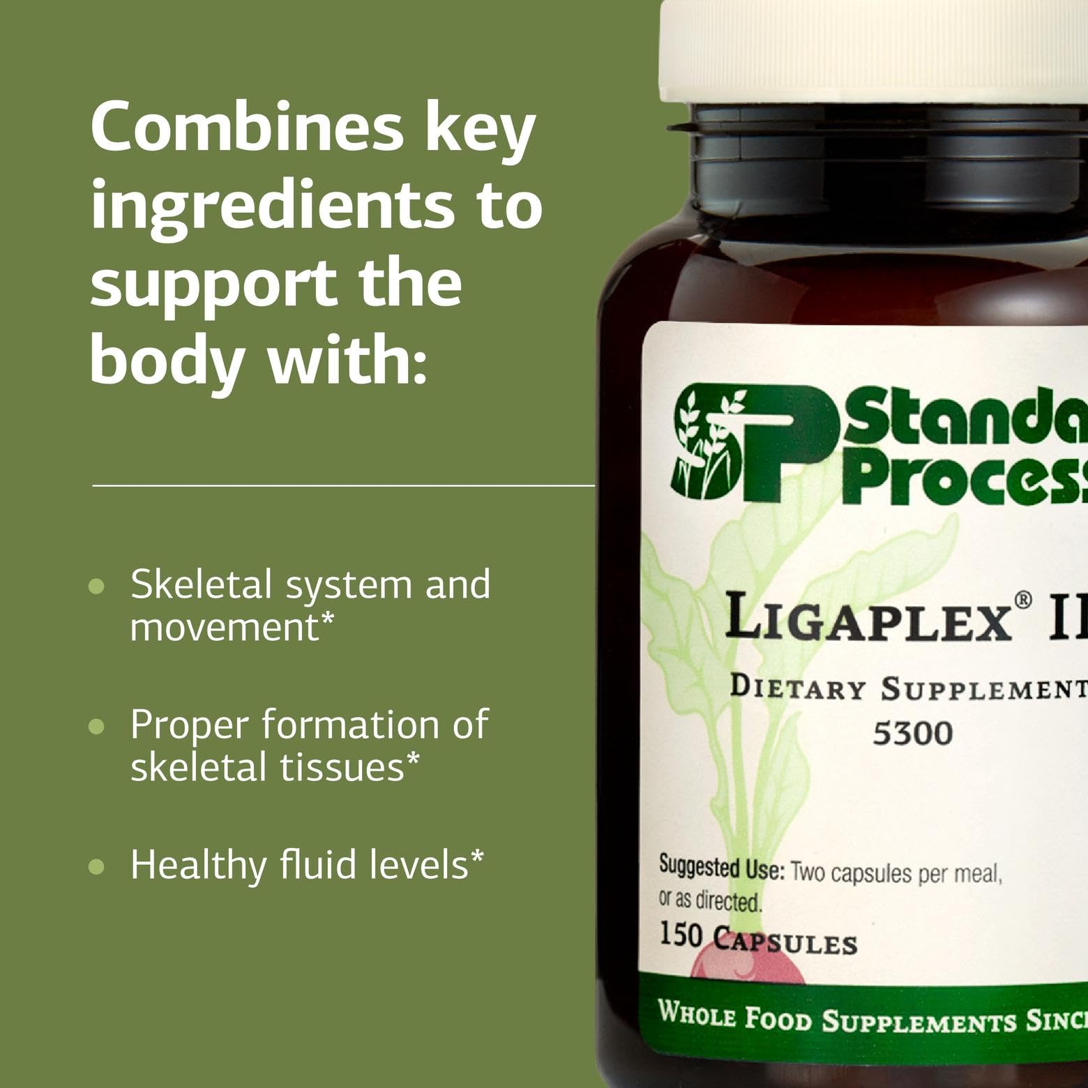 Ligaplex II dosage instruction with two capsules twice daily.