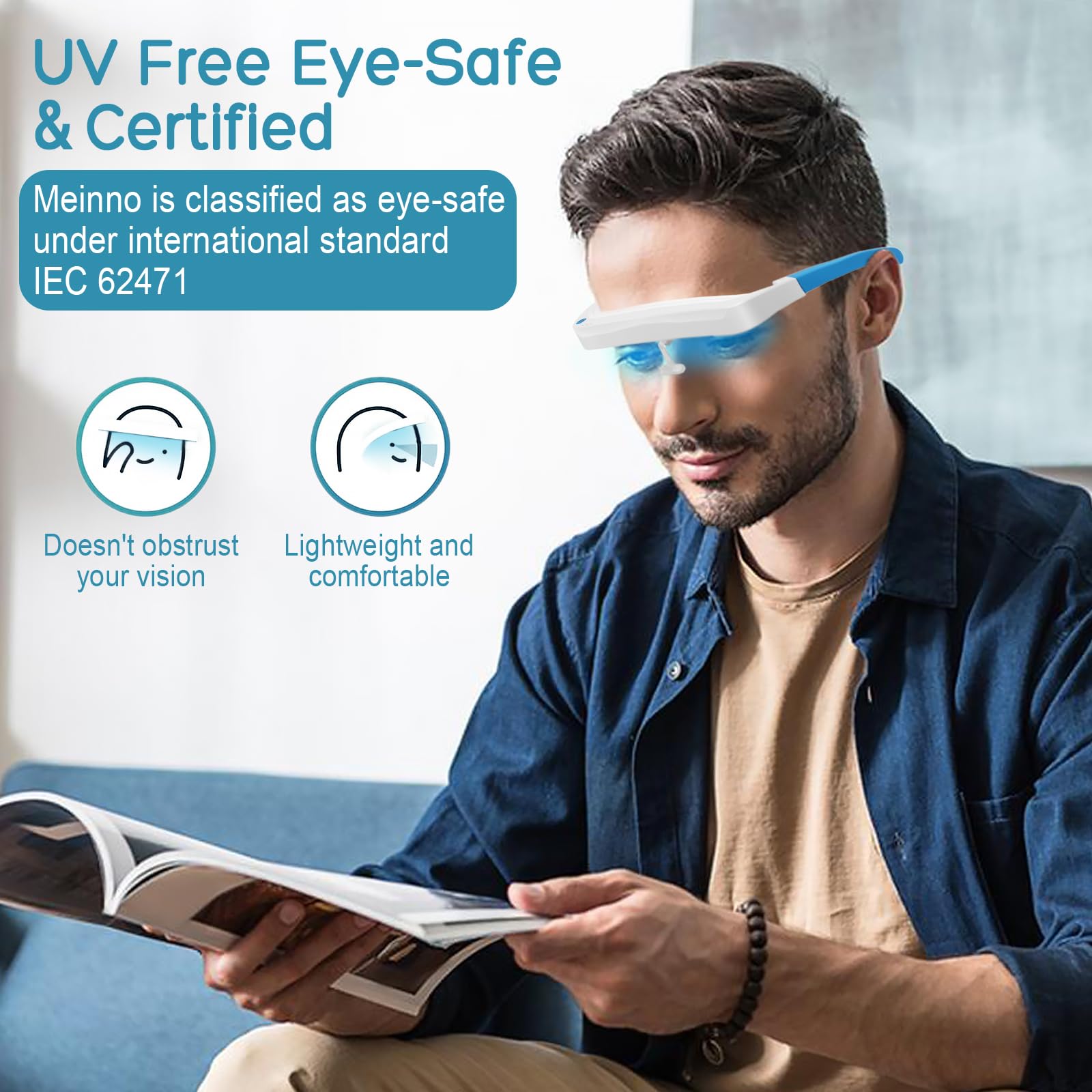 Light Therapy Glasses compact portable design for travel and daily routines.