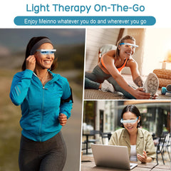 Light Therapy Glasses white light mode simulates daylight for relaxed use.