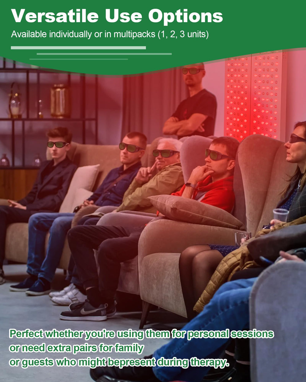 LIGHTMEUP red light glasses pack double for shared sessions
