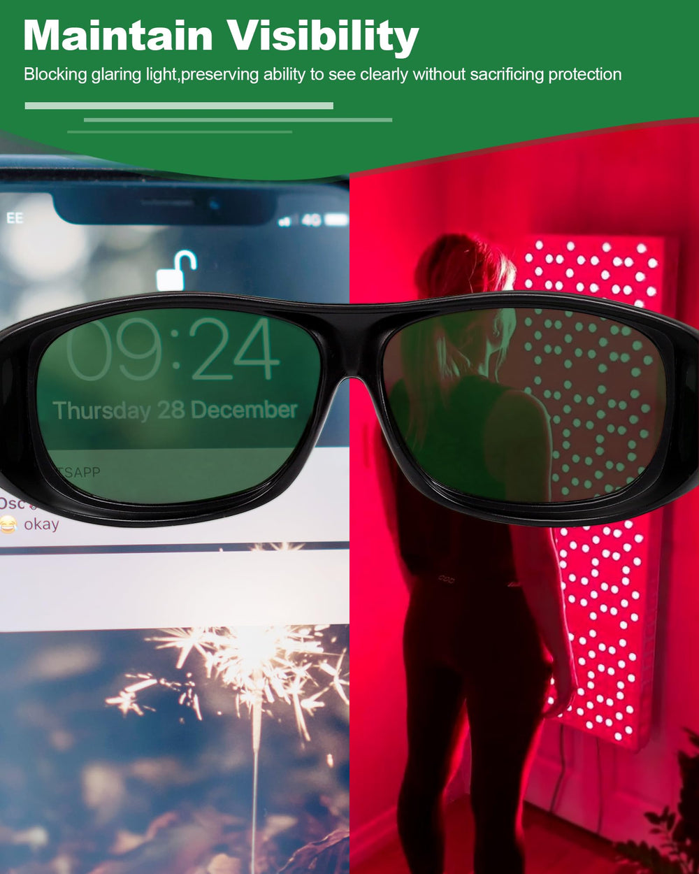 Red Eye Protection LIGHTMEUP Red Light Therapy Glasses – Eye Protection for Infrared & LE ...