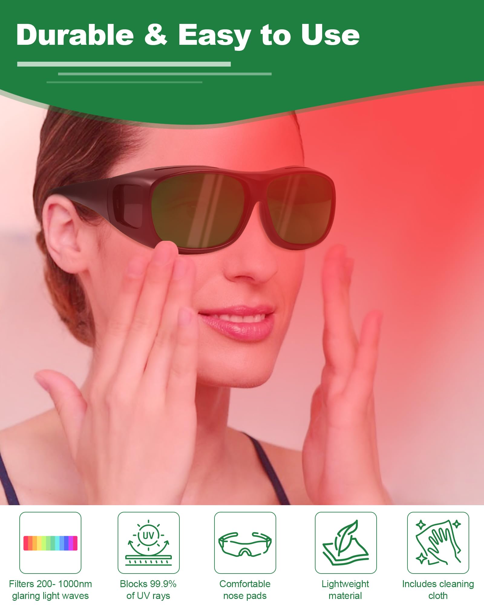 LIGHTMEUP red light glasses pack triple for group use
