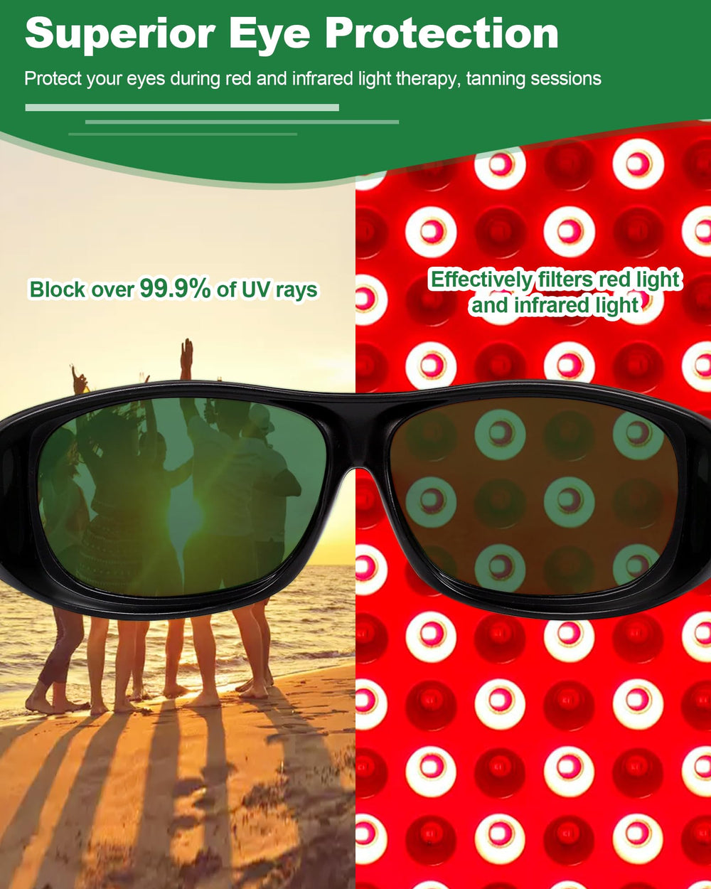 LIGHTMEUP red light glasses side profile lightweight and comfortable