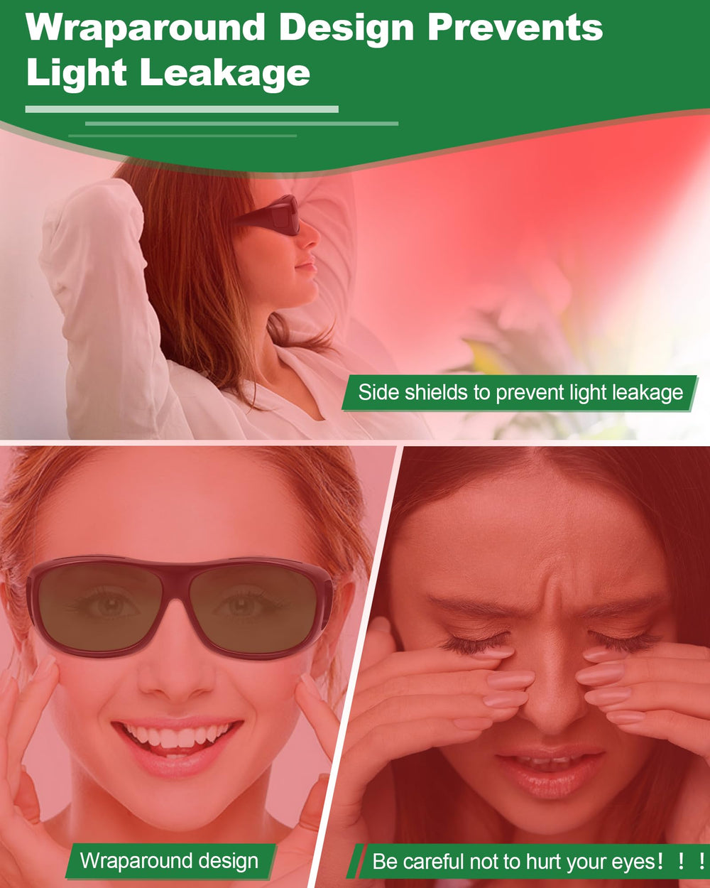 LIGHTMEUP red light glasses sleek black frame complements daily wear
