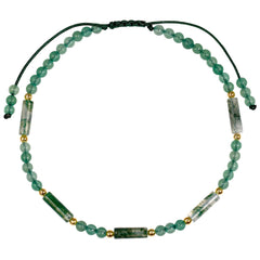 Lightock Green Aventurine Moss Agate anklet on beach ready cord for daily wear