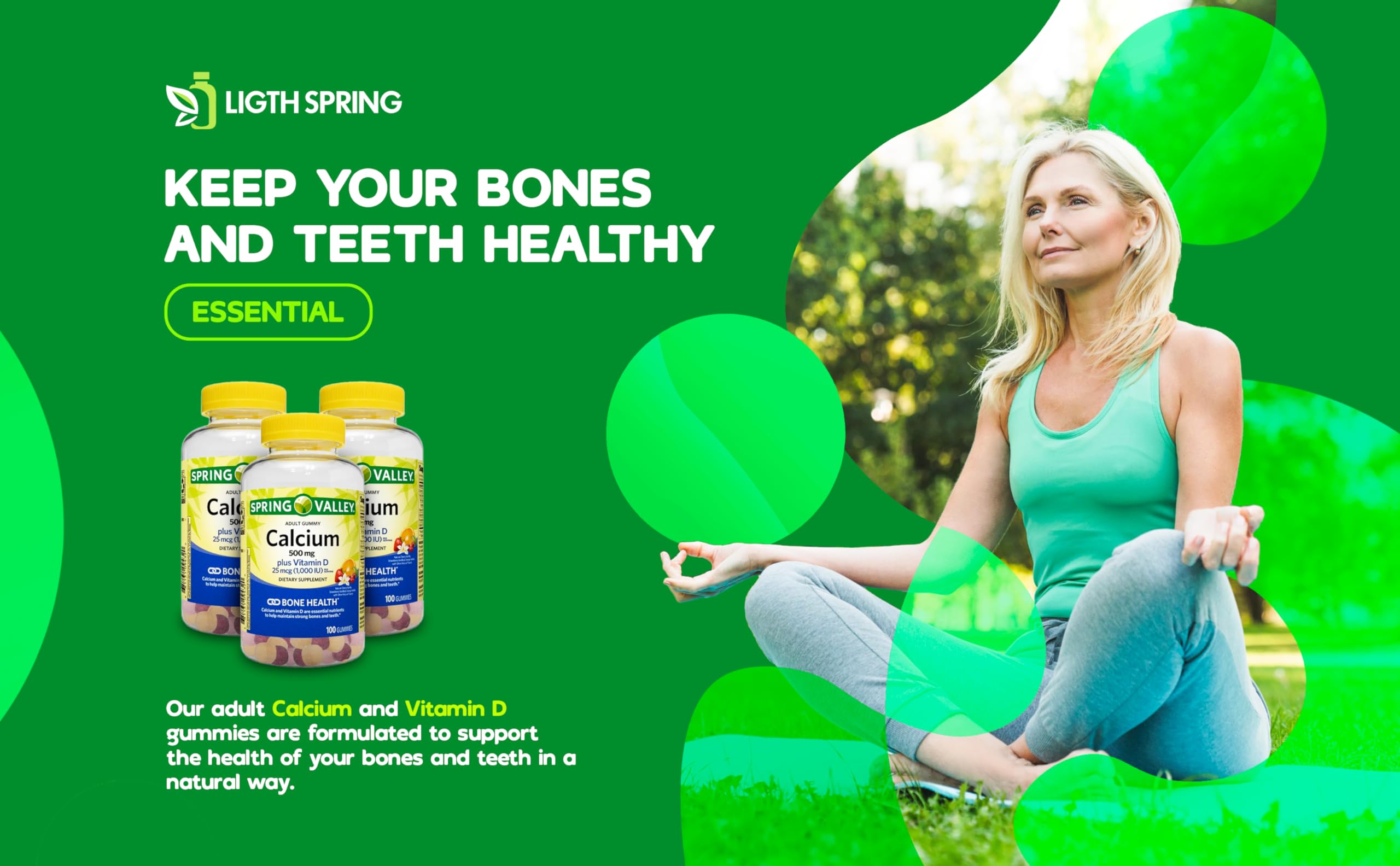 Lightspring Calcium Plus Vitamin D daily-use routine suggests easy incorporation
