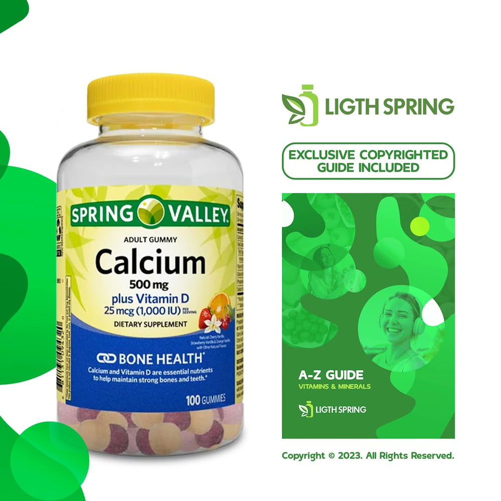 Lightspring Calcium Plus Vitamin D gummies close-up with soft texture and color