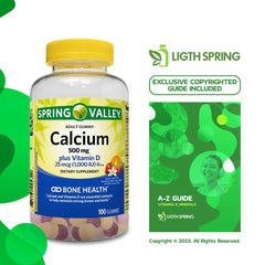 Lightspring Calcium Plus Vitamin D gummies close-up with soft texture and color
