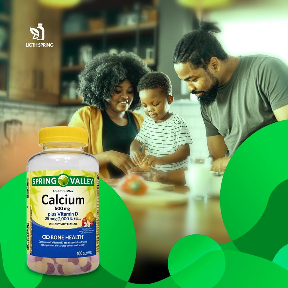 Lightspring Calcium Plus Vitamin D ingredients panel lists calcium and D3