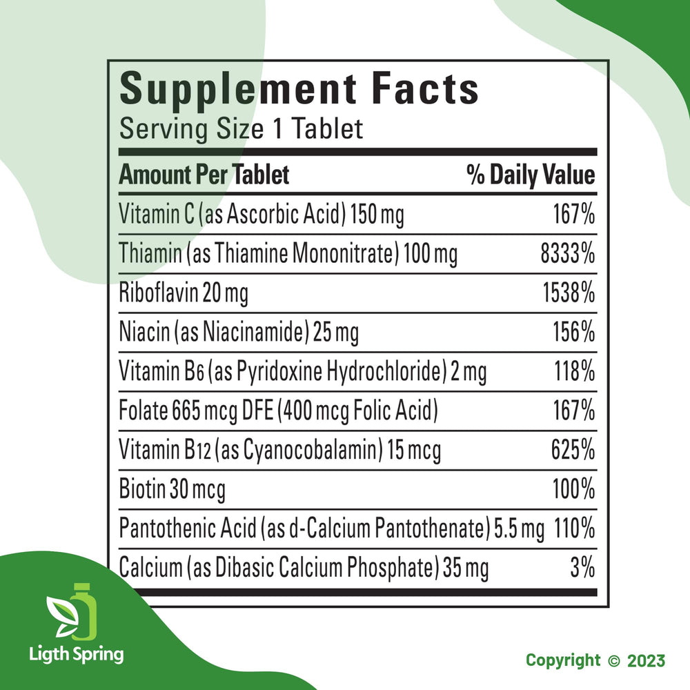 Lightspring Super B-Complex tablets in hand illustrating convenient daily wellness