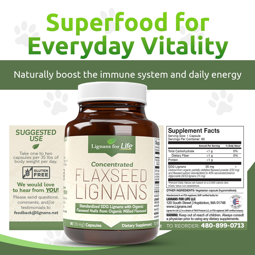 Flaxseed hulls symbolize premium ingredients for dogs' health.