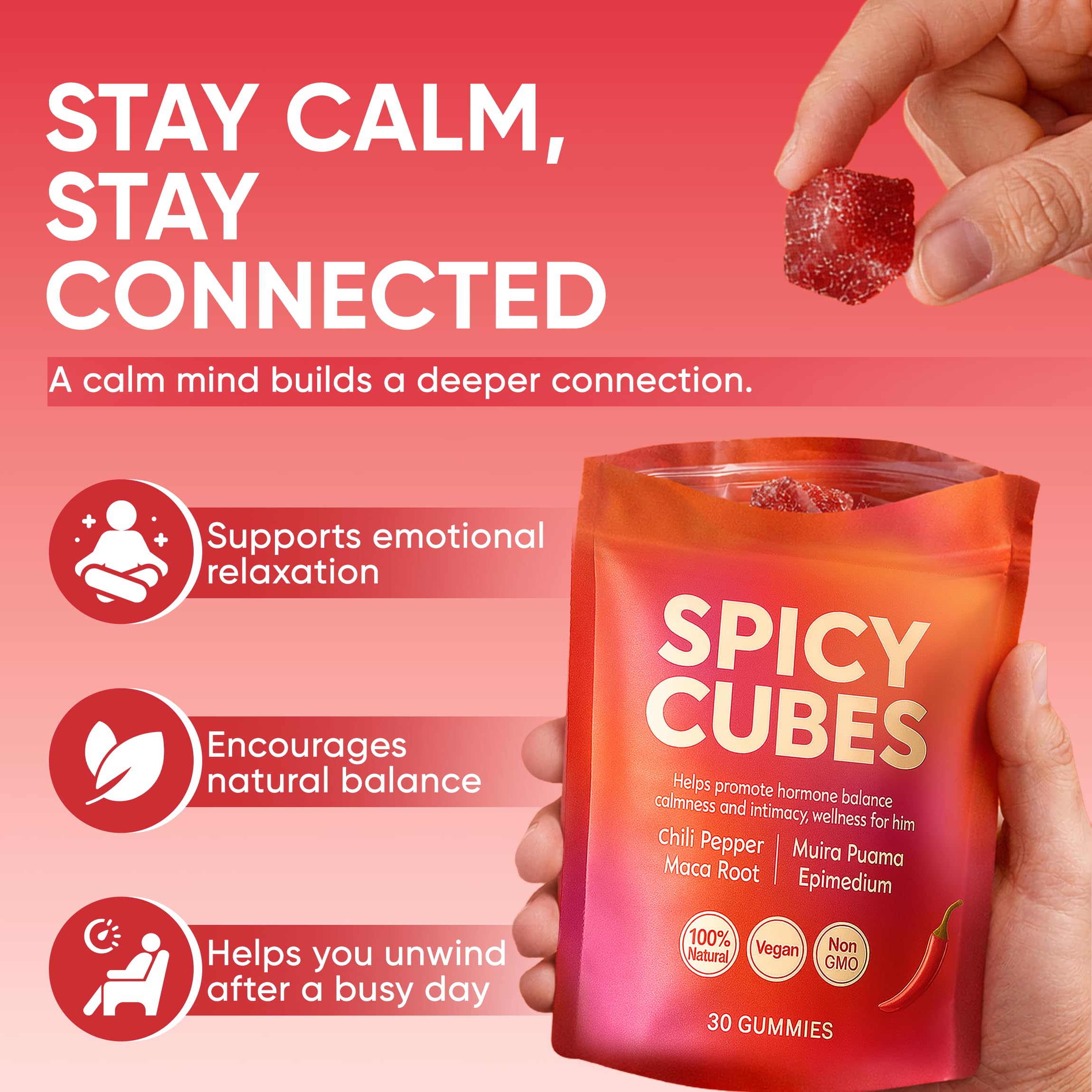 Lignosus Spicy Cubes chili pepper extract for mood and warmth during intimacy