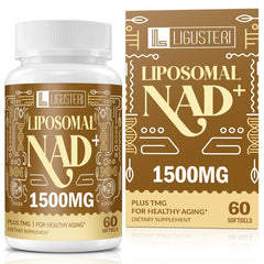 LIGUSTERI liposomal NAD+ bottle front highlights energy support.