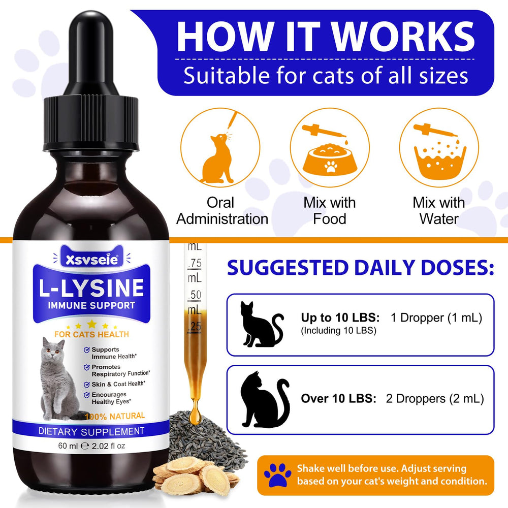 Liiutry Lysine for Cats packaging shows vitamins A B1 B2 B6