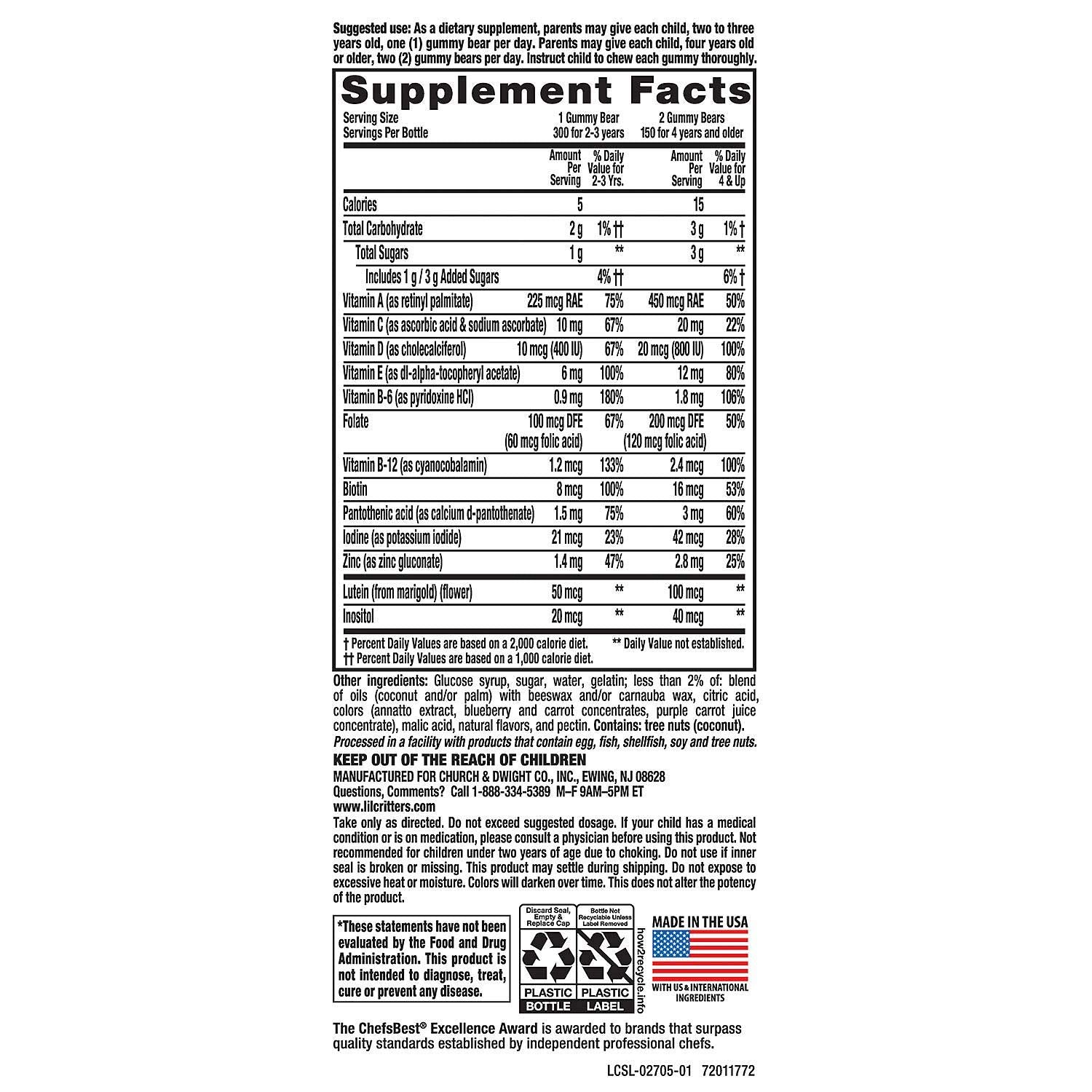 L'il Critters Gummy Vites assorted flavors for tasty daily supplementation