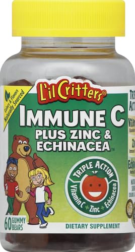Lil Critters Immune C Plus Zinc multicolor gummies for daily immune wellness