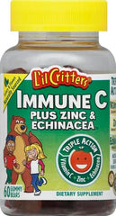 Lil Critters Immune C Plus Zinc multicolor gummies for daily immune wellness