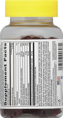 Lil Critters Immune C Plus Zinc label close-up showing ingredients