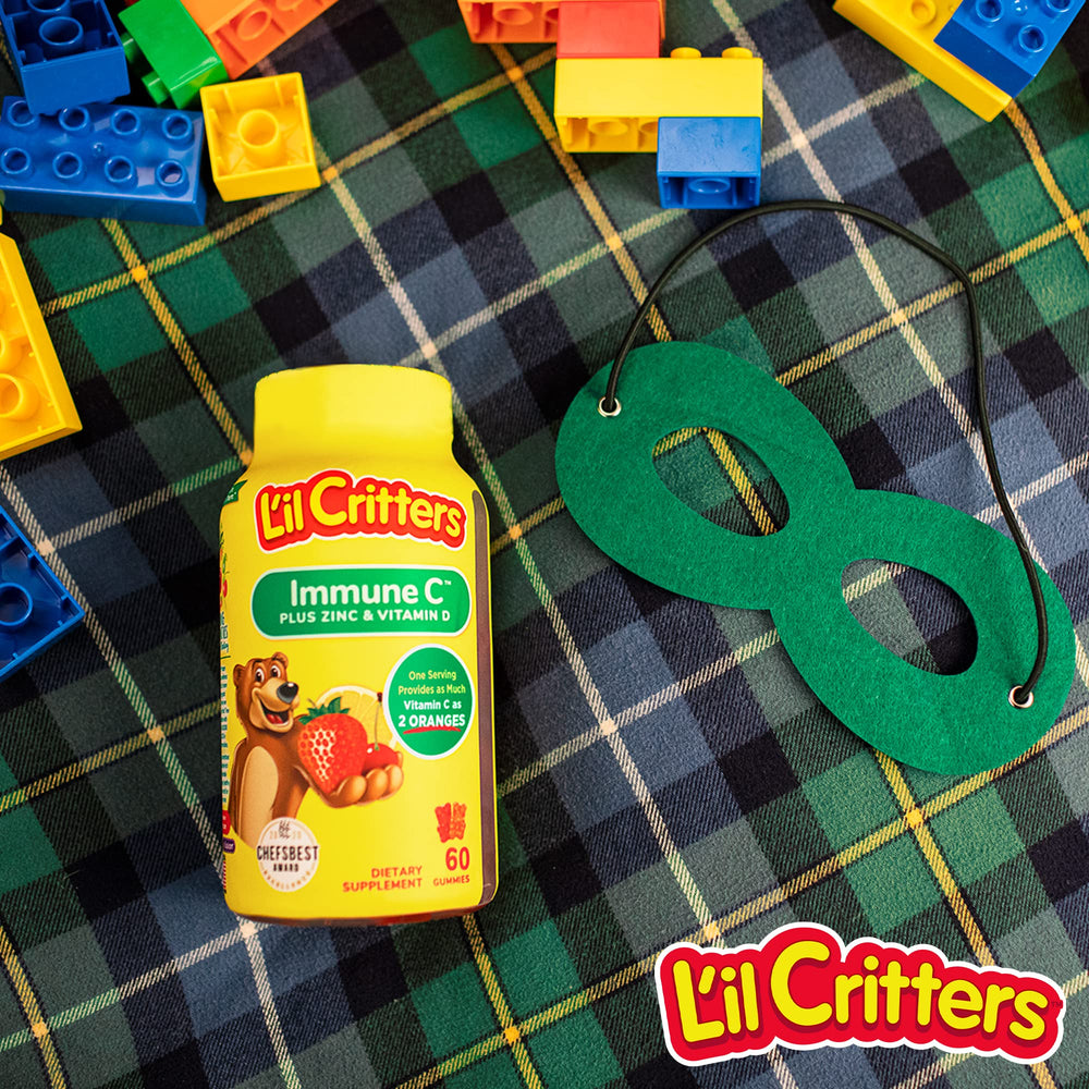 Lil Critters Immune C Plus Zinc lemon flavor gummies close-up